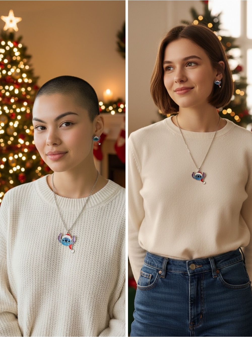 NWT Disney Stitch 3 Piece Holiday Jewelry Set - Red and Blue